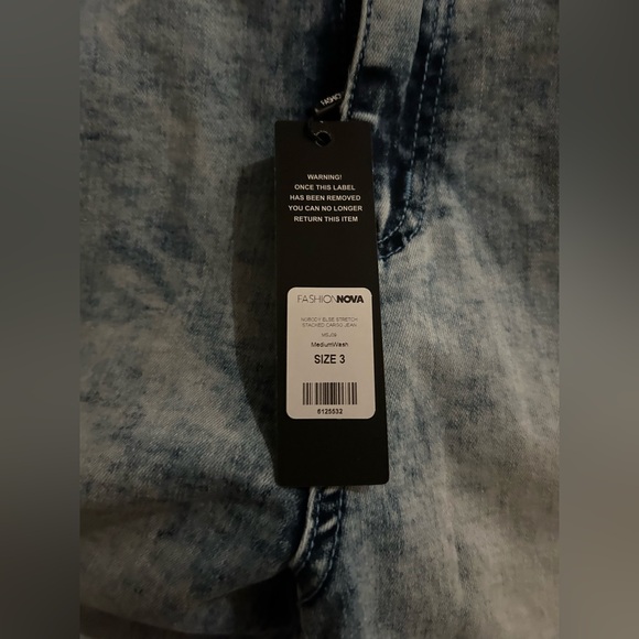 Stretch Stacked Cargo Jeans- Medium wash - Picture 3 of 3